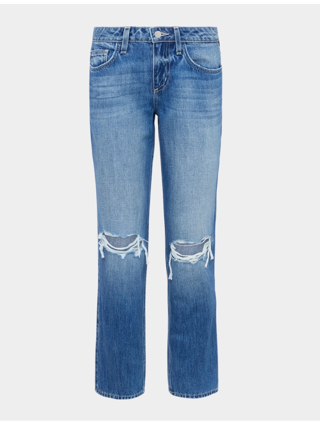 L’agence Nevia Slouchy Straight Low Rise Jeans Distressed Denim Size 27